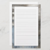 抽象的な灰色及び青の絵画 便箋 (正面/裏面)