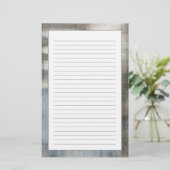 抽象的な灰色及び青の絵画 便箋 (スタンド正面)