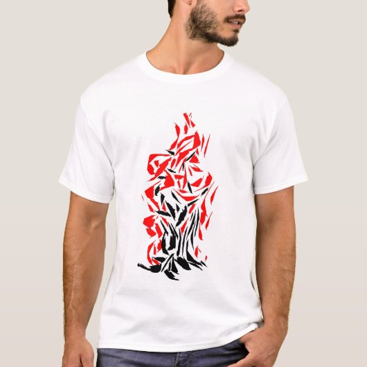 抽象的な炎のアートTシャツ Tシャツ (正面)