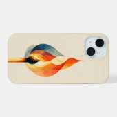 抽象的な炎のスマホケース iPhone 15ケース (裏面横)