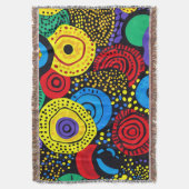 抽象的な点描アート４ スローブランケット (正面縦)