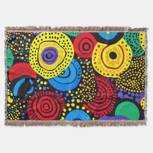 抽象的な点描アート４ スローブランケット (正面)