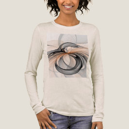 抽象的な無煙炭グレー シェンナ モダン フラクタル アート トライブレンドTシャツ