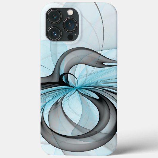 抽象的な無煙炭灰色のブルーモダンフラクタルアート Case-Mate iPhoneケース (裏面)