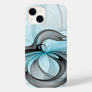 抽象的な無煙炭灰色のブルーモダン・フラクタルアート Case-Mate iPhone 14ケース