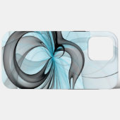 抽象的な無煙炭灰色のブルーモダン・フラクタルアート Case-Mate iPhoneケース (裏面 (横))