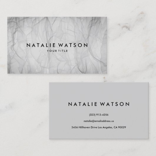 抽象的な煙のモダンな最小主義の白い黒 名刺 (正面/裏面)