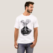 抽象的な煙の顔のグラフィックTシャツ メンズ Tシャツ (正面フル)