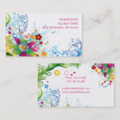 抽象的な熱帯花および渦巻の名刺 名刺 (正面/裏面)