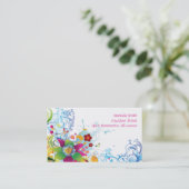 抽象的な熱帯花および渦巻の名刺 名刺 (スタンド正面)