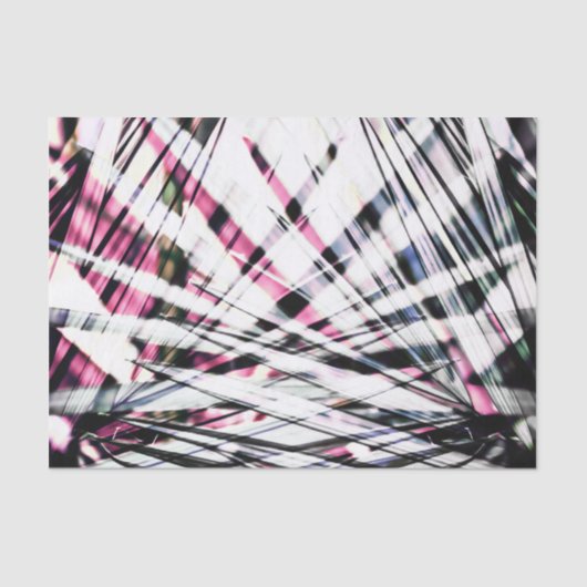 抽象的な熱帯黒く、ピンクのジャングルの葉 薄葉紙 (正面)