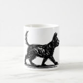 抽象的な犬の線画 ミニマリストのらくがき犬モッド コーヒーマグカップ (中央)