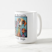抽象的な犬 ブルー コーヒーマグカップ (正面右)