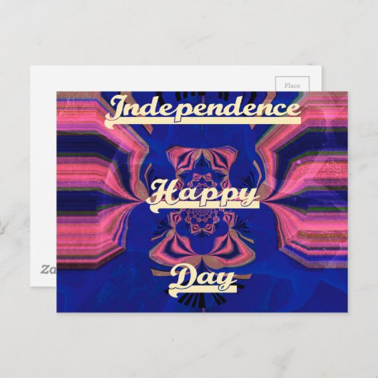抽象的な独立記念日をお祝いするアート ポストカード (正面/裏面)