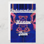 抽象的な独立記念日をお祝いするアート 便箋 (正面/裏面)