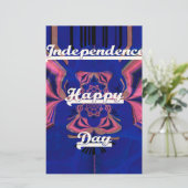 抽象的な独立記念日をお祝いするアート 便箋 (スタンド正面)