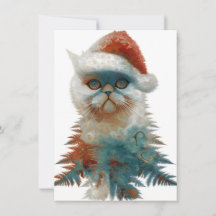 抽象的な猫の変わったクリスマスカード