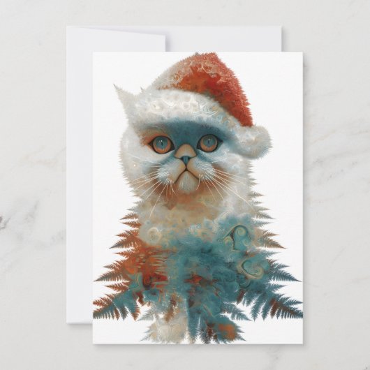 抽象的な猫の変わったクリスマスカード シーズンカード (正面)