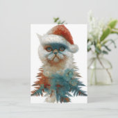 抽象的な猫の変わったクリスマスカード シーズンカード (スタンド正面)