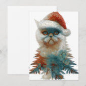 抽象的な猫の変わったクリスマスカード シーズンカード (正面/裏面)