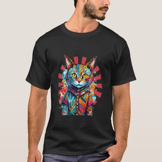抽象的な猫の子猫 Tシャツ (正面)