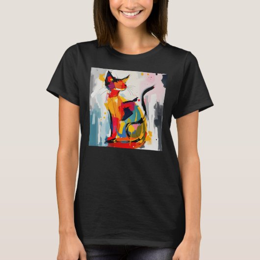 抽象的な猫 Tシャツ (正面)