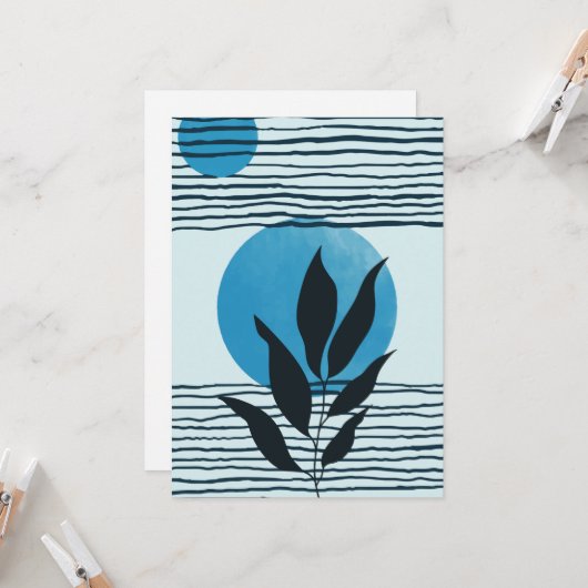 抽象的な現代のミッドセンチュリートロピカルリーフ2/3 カード (正面/裏面インサイチュ)