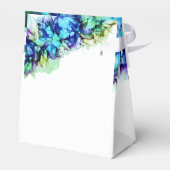 抽象的な現代の青とターコイズブルーの幻想的なアート フェイバーボックス (裏面サイド)