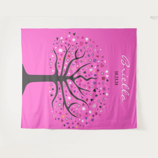 抽象的な生命の木の写真撮影用背景 招待状 タペストリー (正面(横))