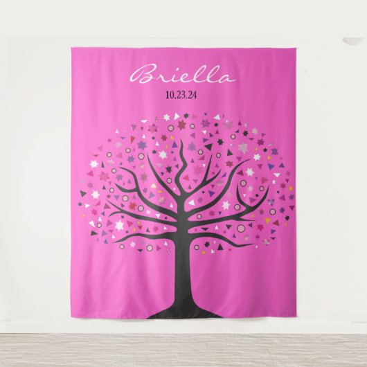 抽象的な生命の木の写真撮影用背景 招待状 タペストリー (正面)