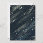 抽象的な疑似ゴールドネイビー水彩Save the Date I 招待状 (裏面)