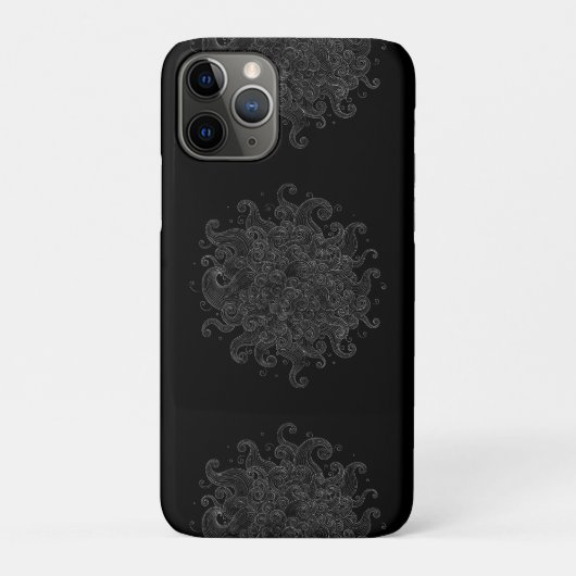 抽象的な白いアウトラインの波のシームレススマホケース Case-Mate iPhoneケース (裏)