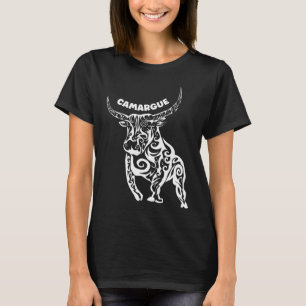 抽象的な白いカマルグ雄牛 Tシャツ