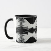抽象的な白い翼のアルコールインクアート マグカップ (左)