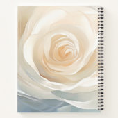 抽象的な白バラの花の絵画 ノートブック (裏面)