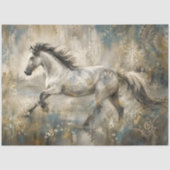 抽象的な白馬の絵画 薄葉紙 (正面)