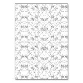 抽象的な白黒のパターンが繰り返されるセンスのある テーブルナンバー (裏面)