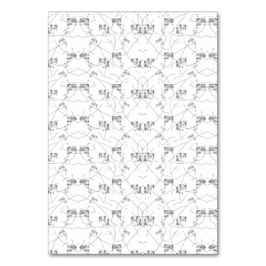 抽象的な白黒のパターンが繰り返されるセンスのある テーブルナンバー (正面)