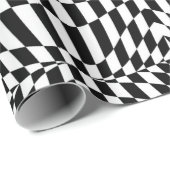 抽象的な白黒チェック模様のパターン ラッピングペーパー (ロールコーナー)