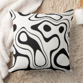抽象的な白黒マスク クッション (ブランケット)