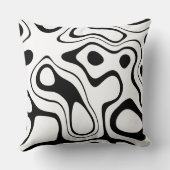 抽象的な白黒マスク クッション (裏面)
