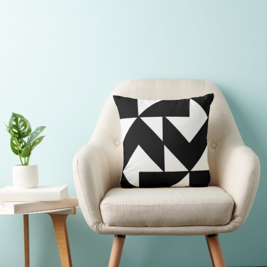 抽象的な白黒第3枕 クッション (椅子)