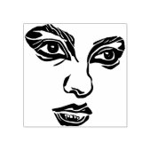 抽象的な目と唇 女性の顔の美しさ オリジナルアート ラバースタンプ (インプリント)