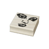 抽象的な目と唇 女性の顔の美しさ オリジナルアート ラバースタンプ (スタンプ)