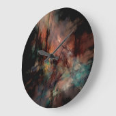 抽象的な真黒および青パターン ラージ壁時計 (傾斜)