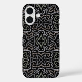 抽象的な矢印のグランジパターンとソフトパステル iPhone 16ケース