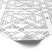 抽象的な矢印グリッドのぬりえページ トライバル幾何学 ポスター (角)