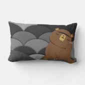 抽象的な石およびくま ランバークッション (裏面)