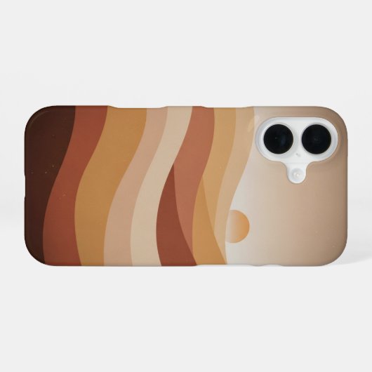 抽象的な砂漠のヴィンテージ iPhone 16ケース (裏面横)