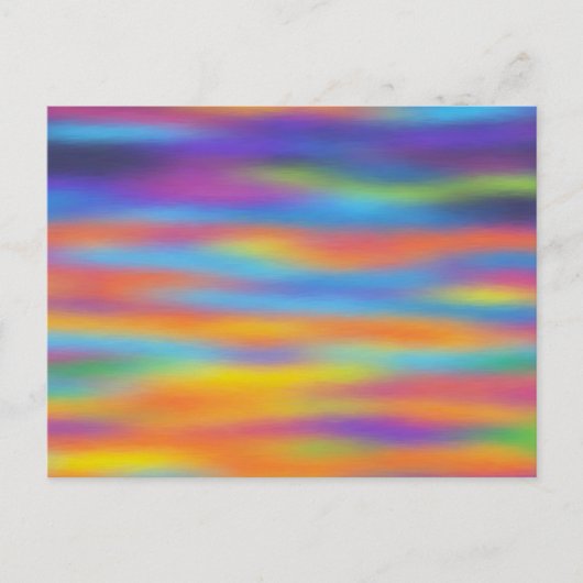 抽象的な砂漠の夕焼け空のアート作品 ポストカード (正面)